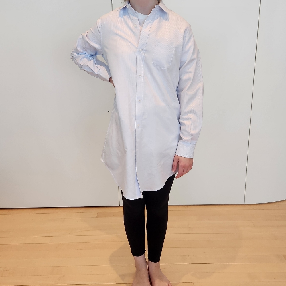 Eileen M Custom Striped Button Down Tunic - image 4